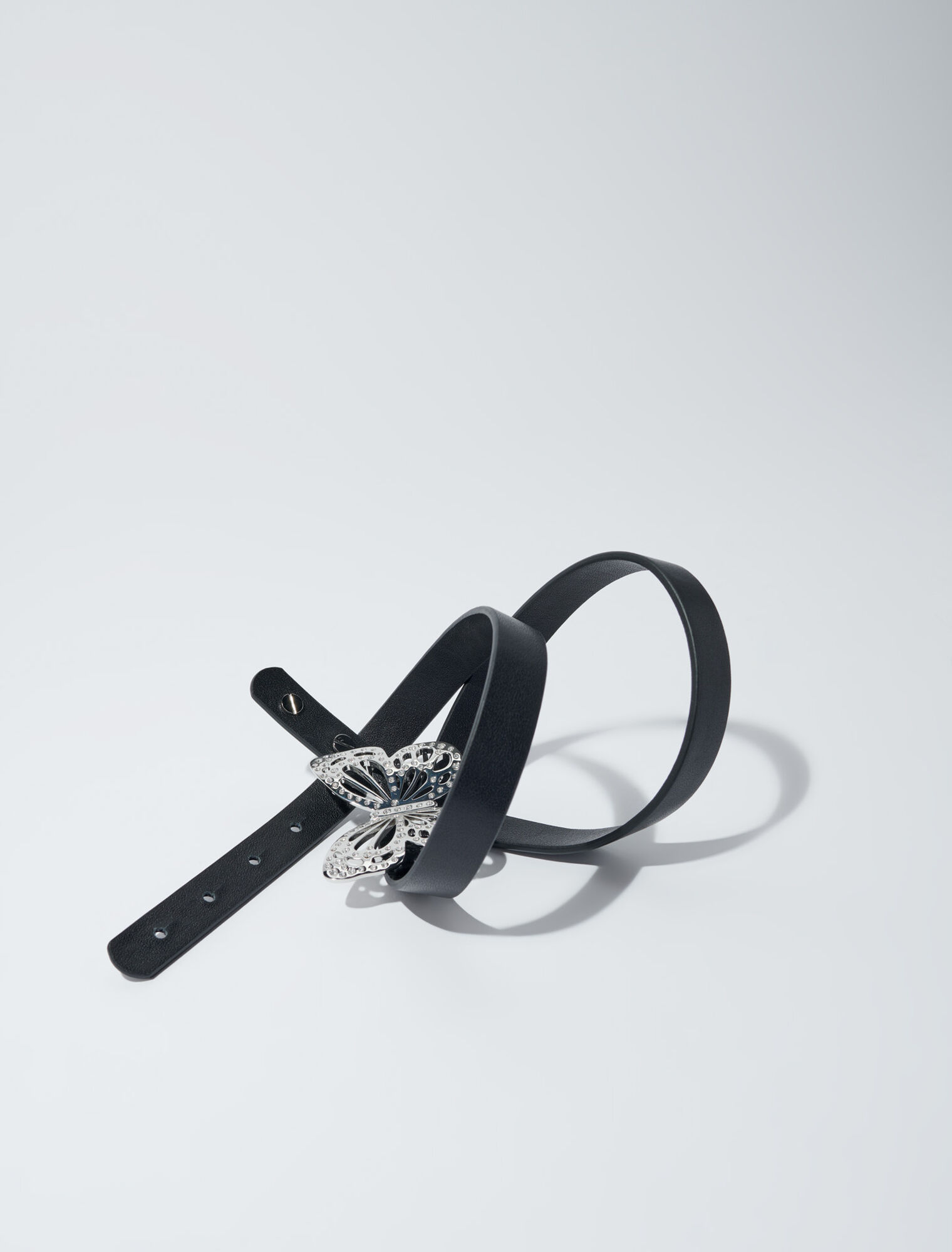 Cinturón fino mariposa strass