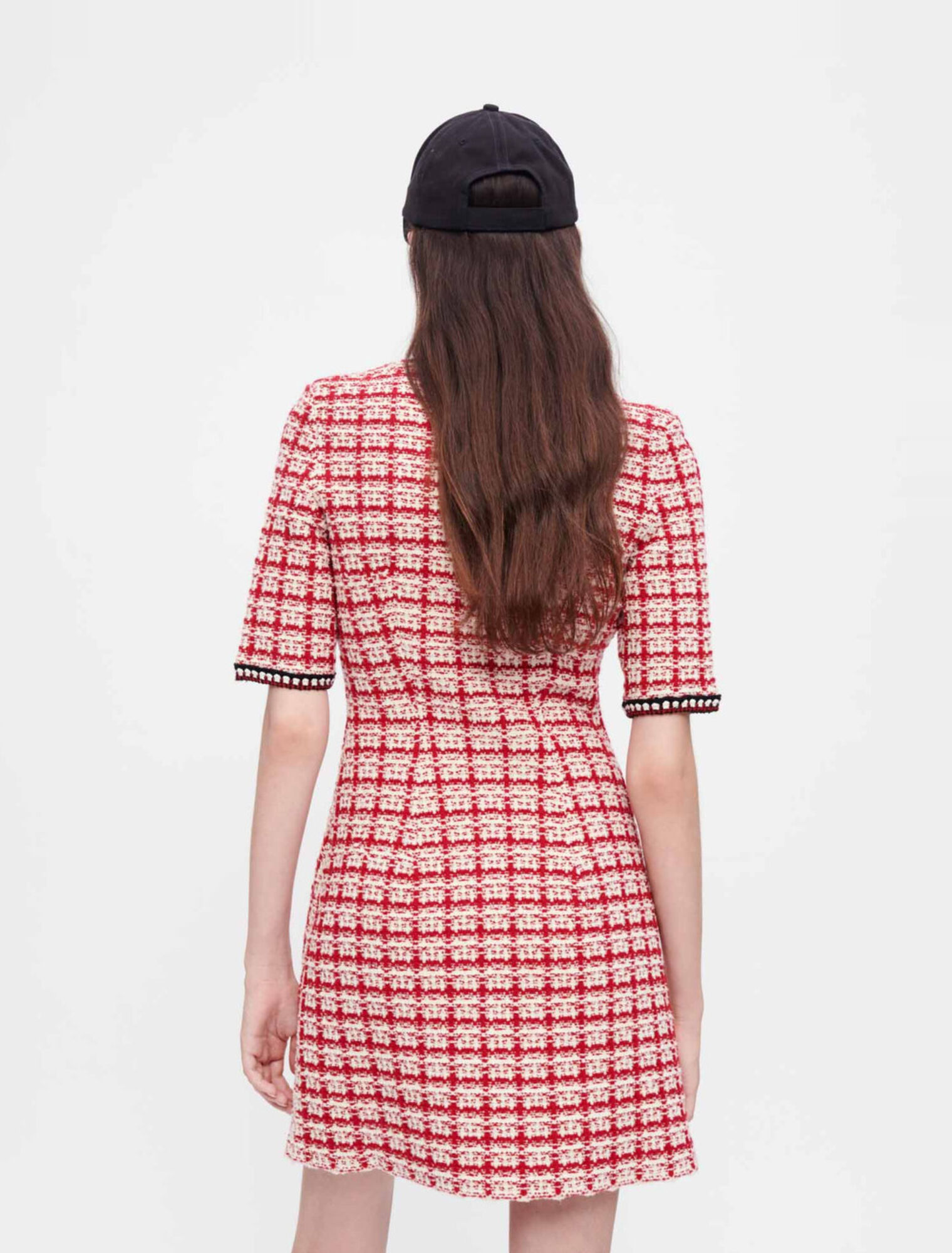 Vestido de punto estilo tweed de cuadros