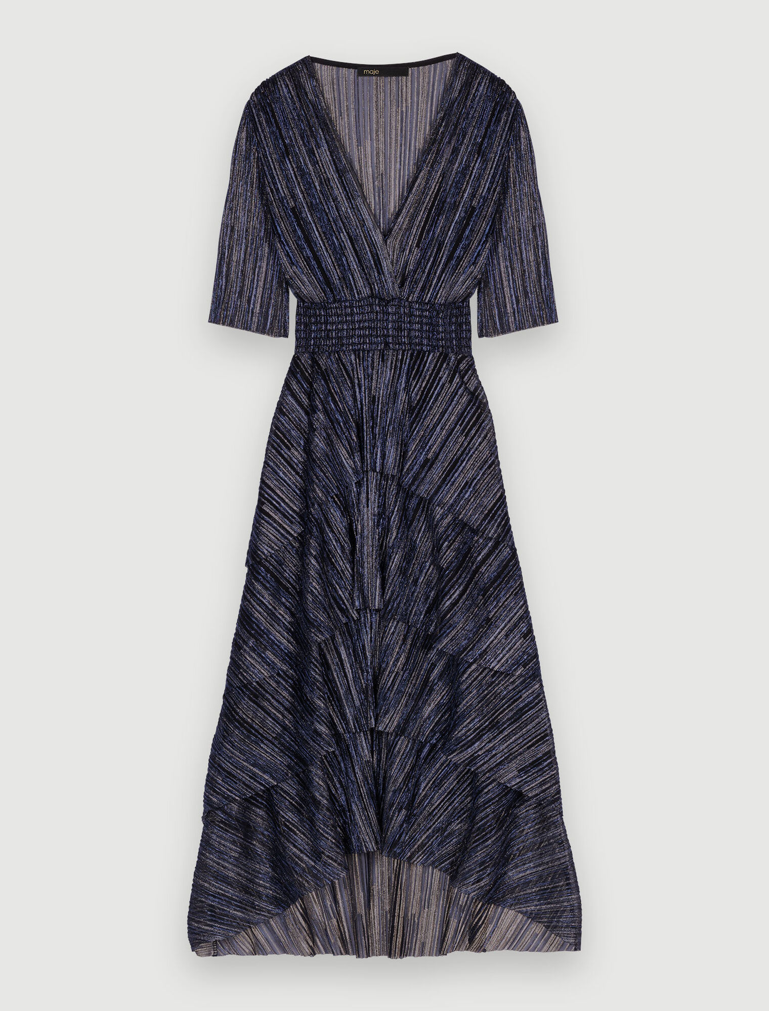 Vestido con volantes totalmente de lamé
