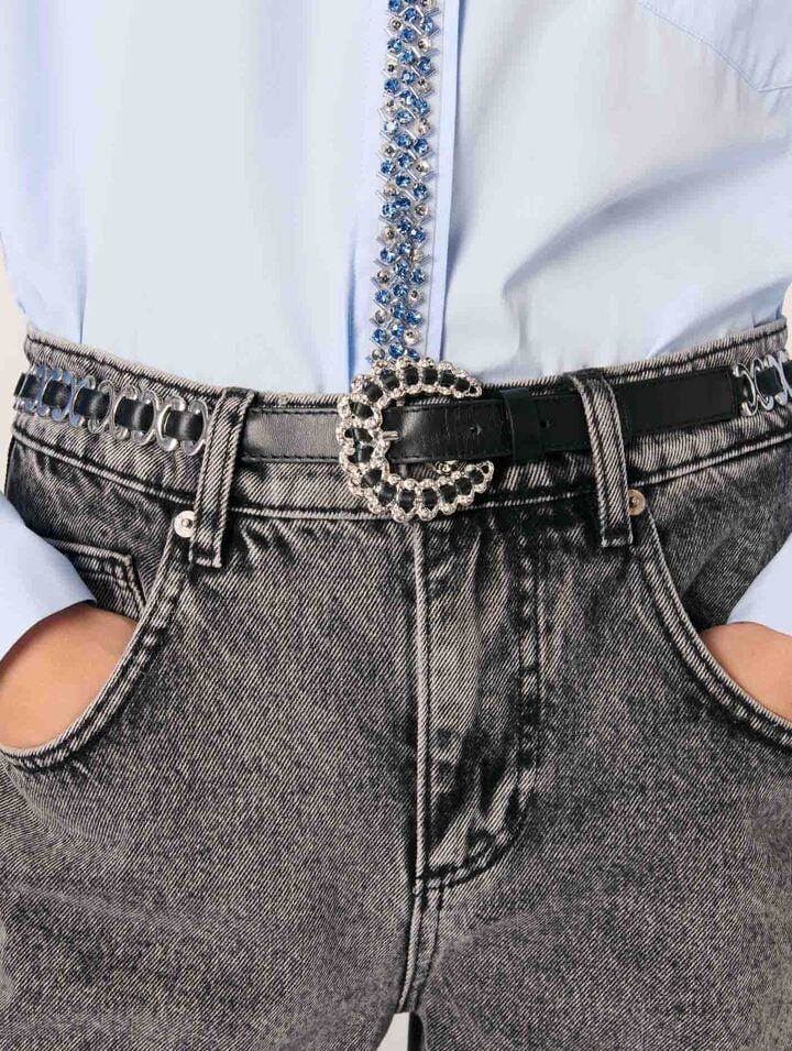 Camisa de popelina con estrás