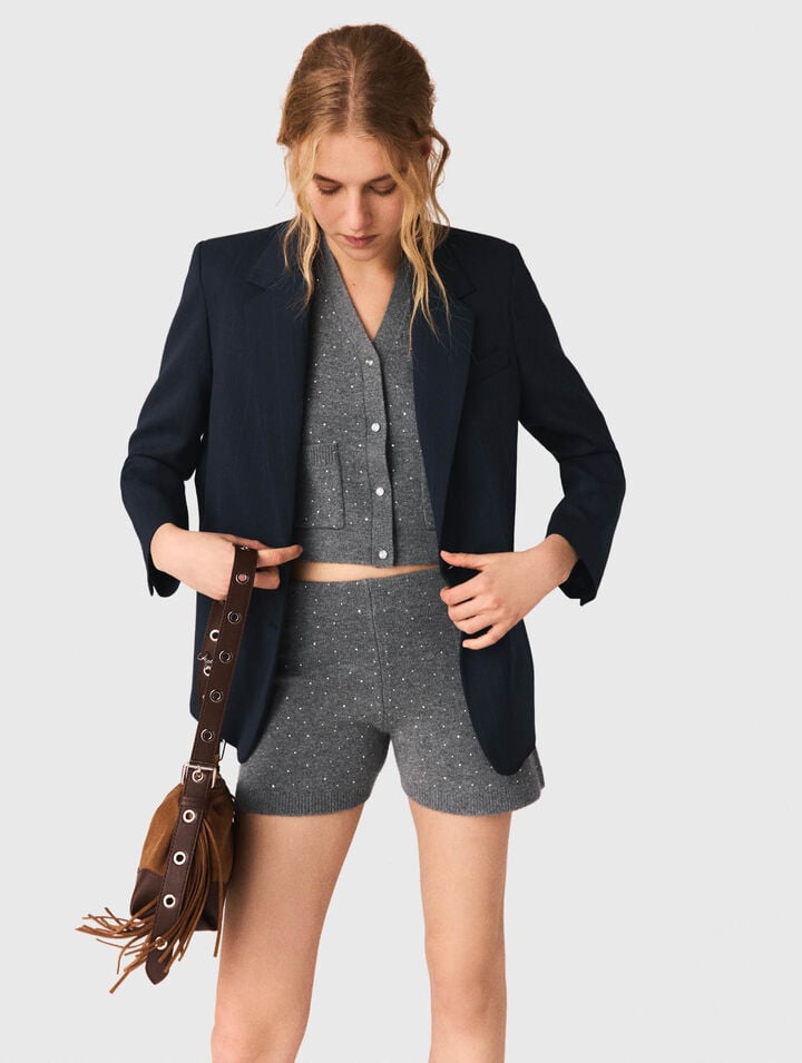 Short de punto con strass