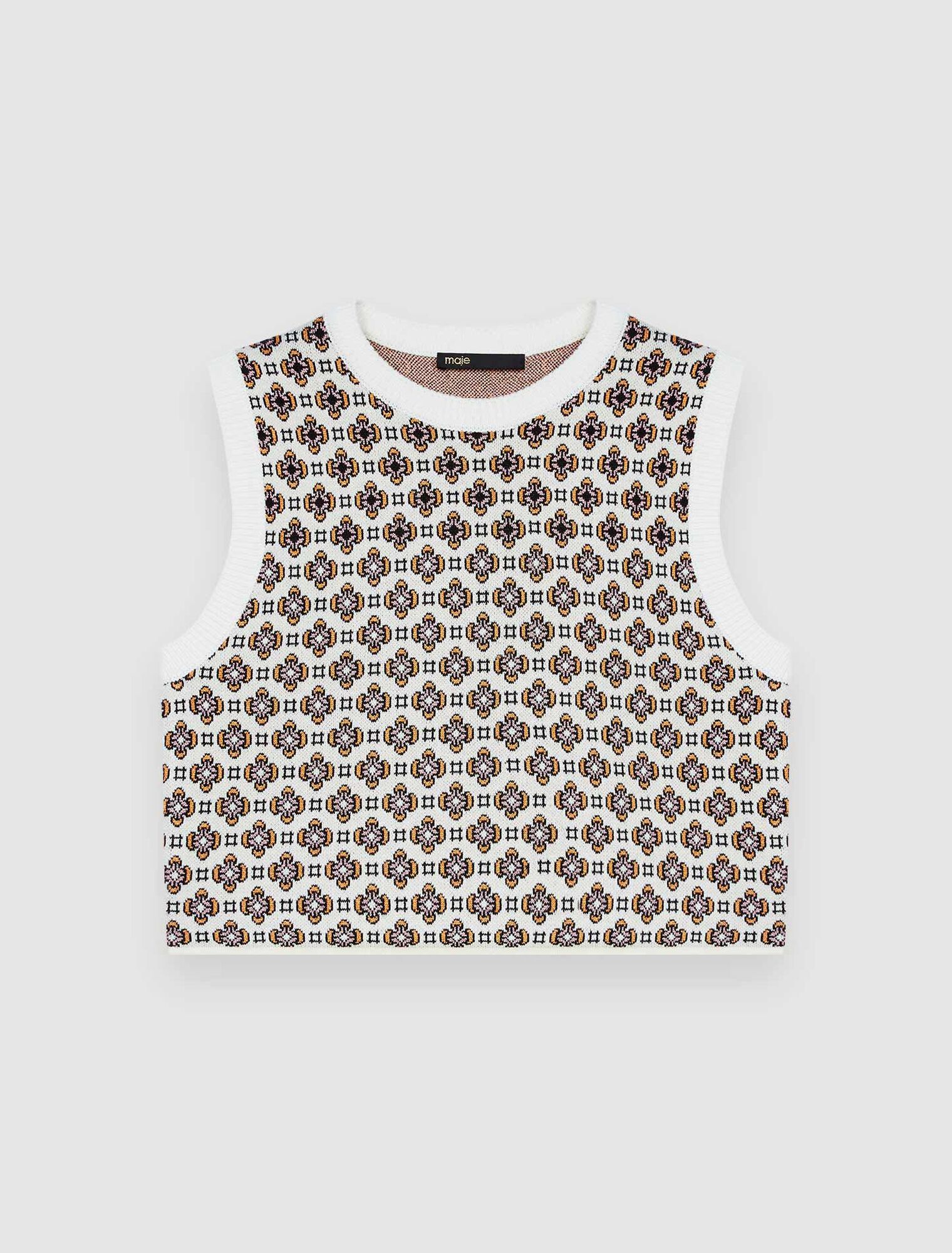 Chaleco en jacquard con contraste