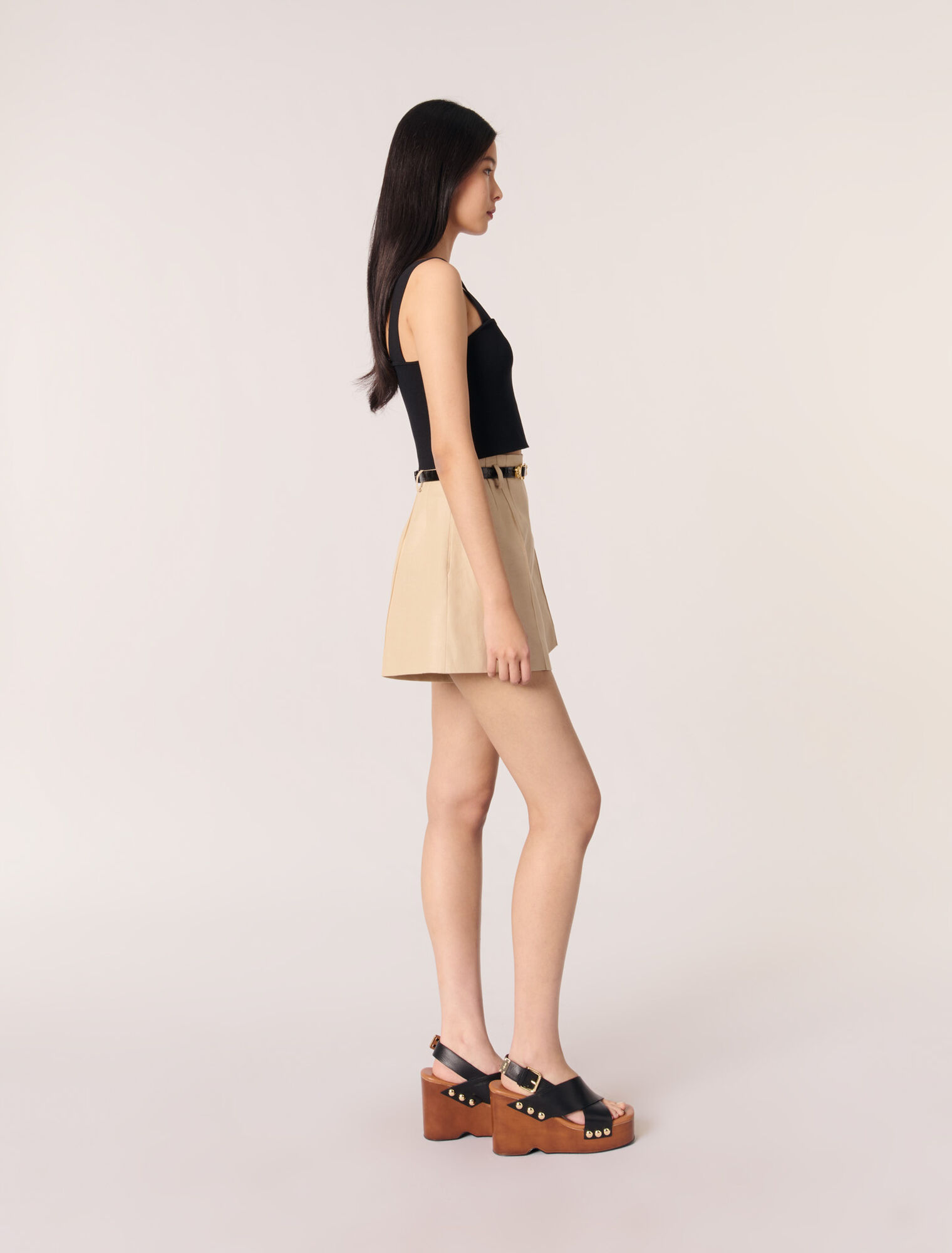 Crop top de punto con tirantes