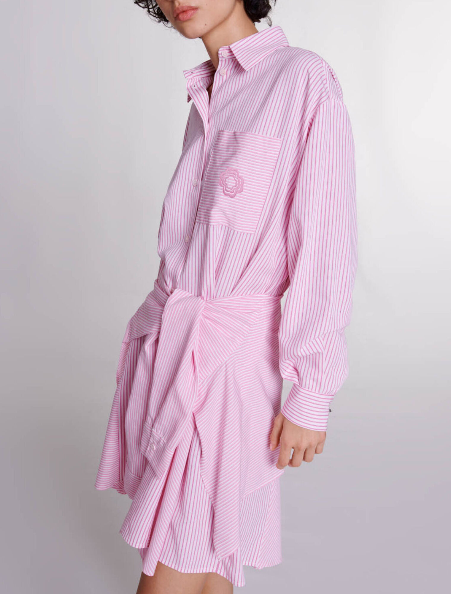 Vestido camisero de rayas