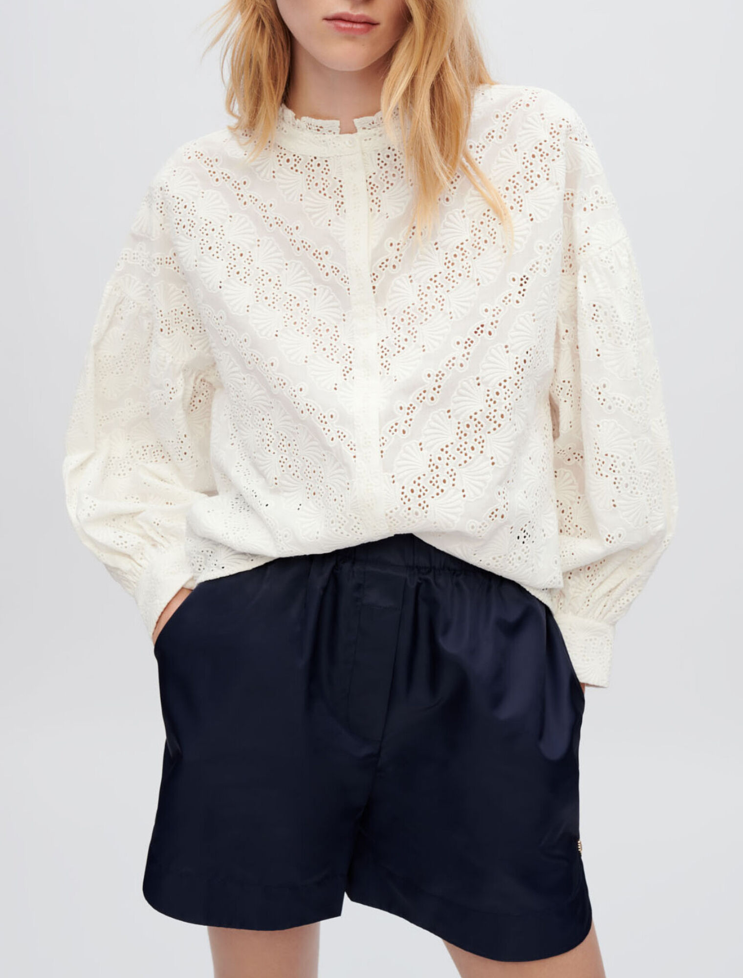 Camisa de algodón bordada