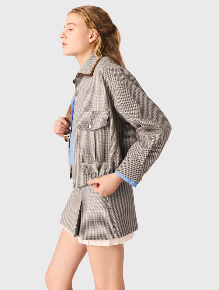 Cazadora bomber de cuadros