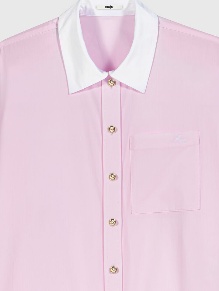 Camisa corta y cuello en contraste