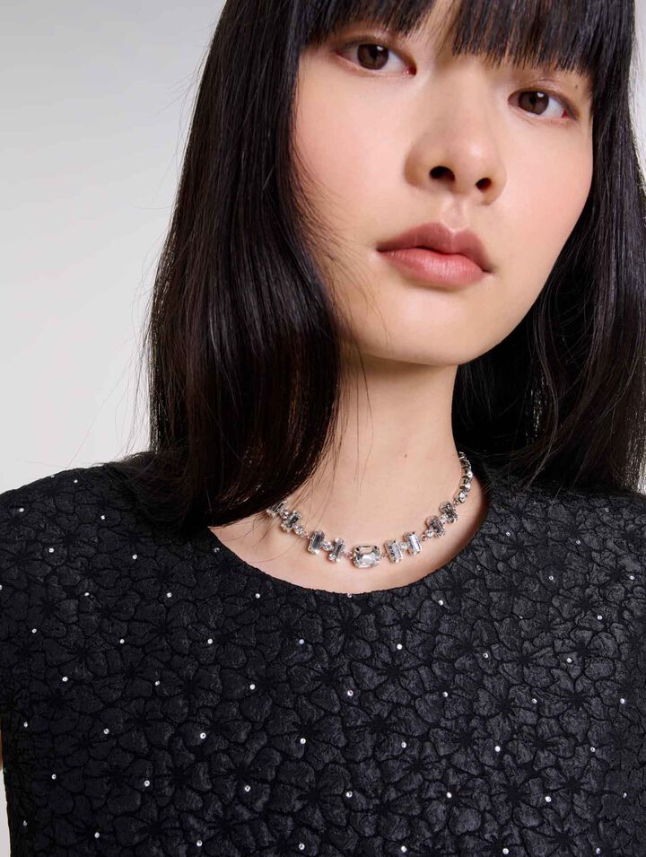 Vestido largo con strass