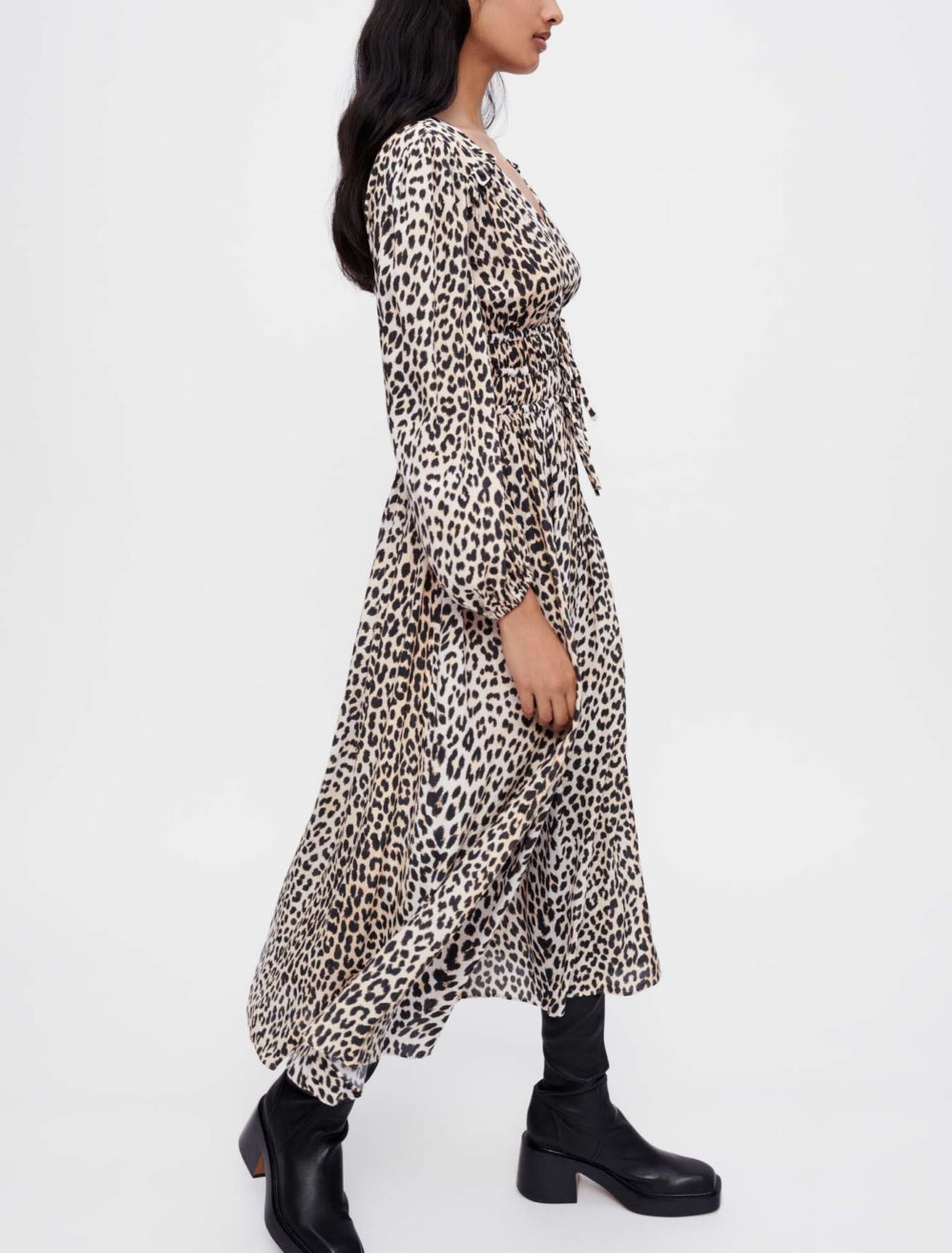 Vestido largo de viscosa con estampado