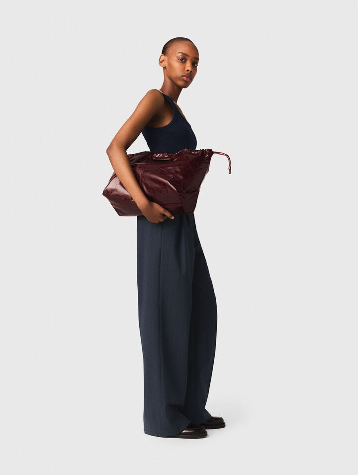 Bolso M Tote de cuero craquelado