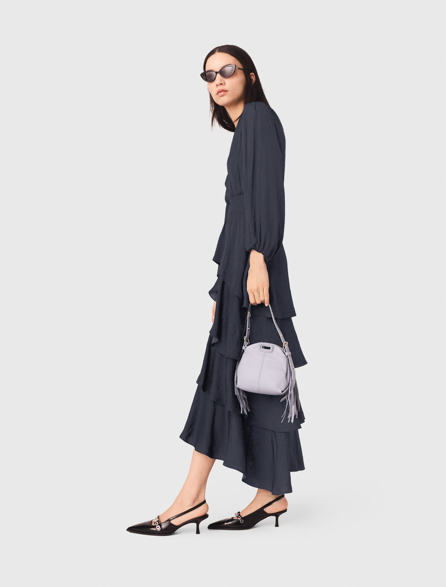 Vestido largo con volantes