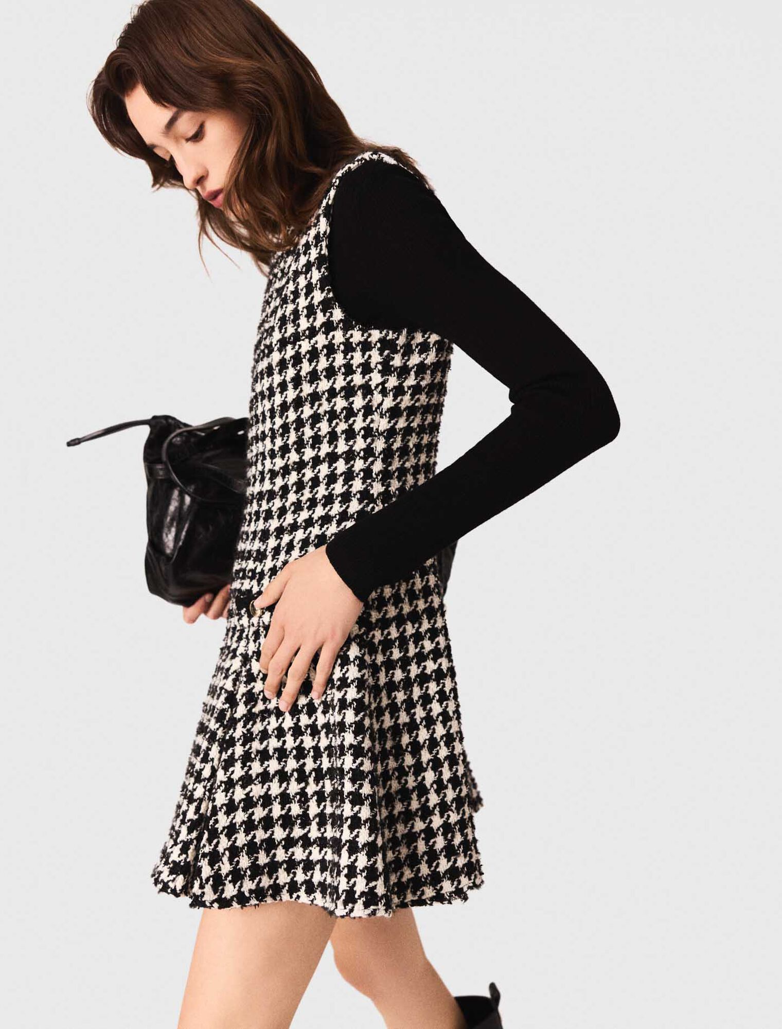 Vestido de tweed acampanado