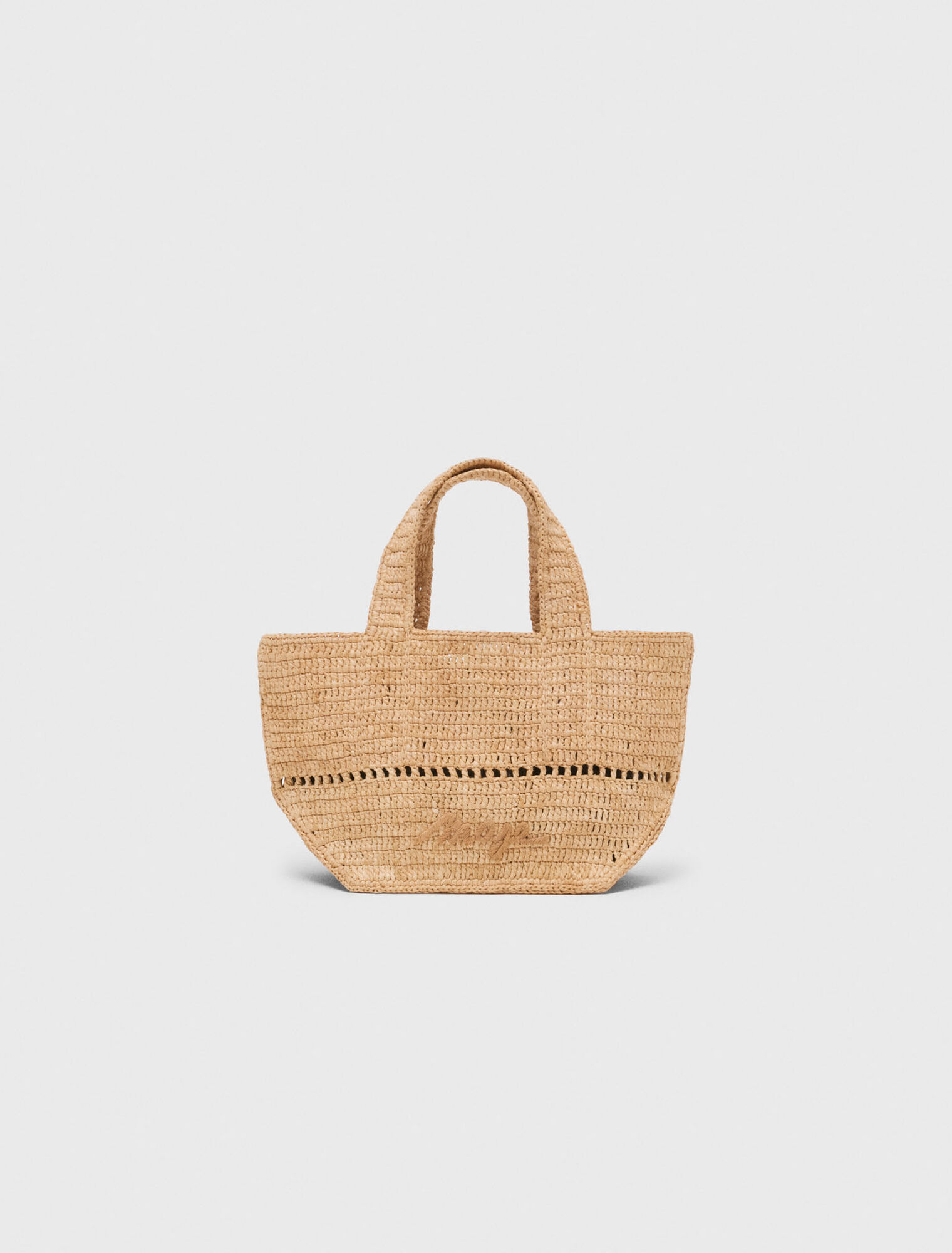 Minibolso cabás en rafia natural