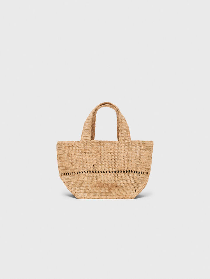 Minibolso cabás en rafia natural