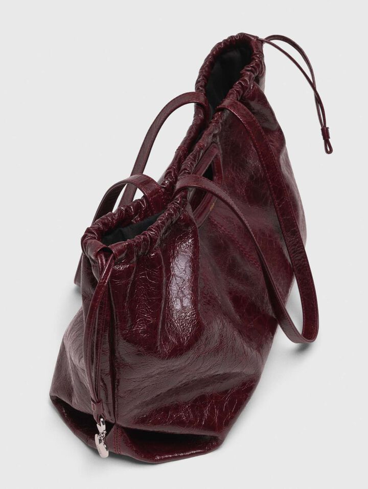 Bolso M Tote de cuero craquelado
