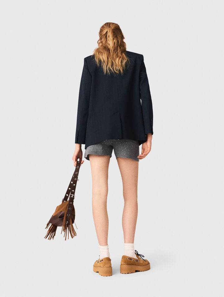 Short de punto con strass