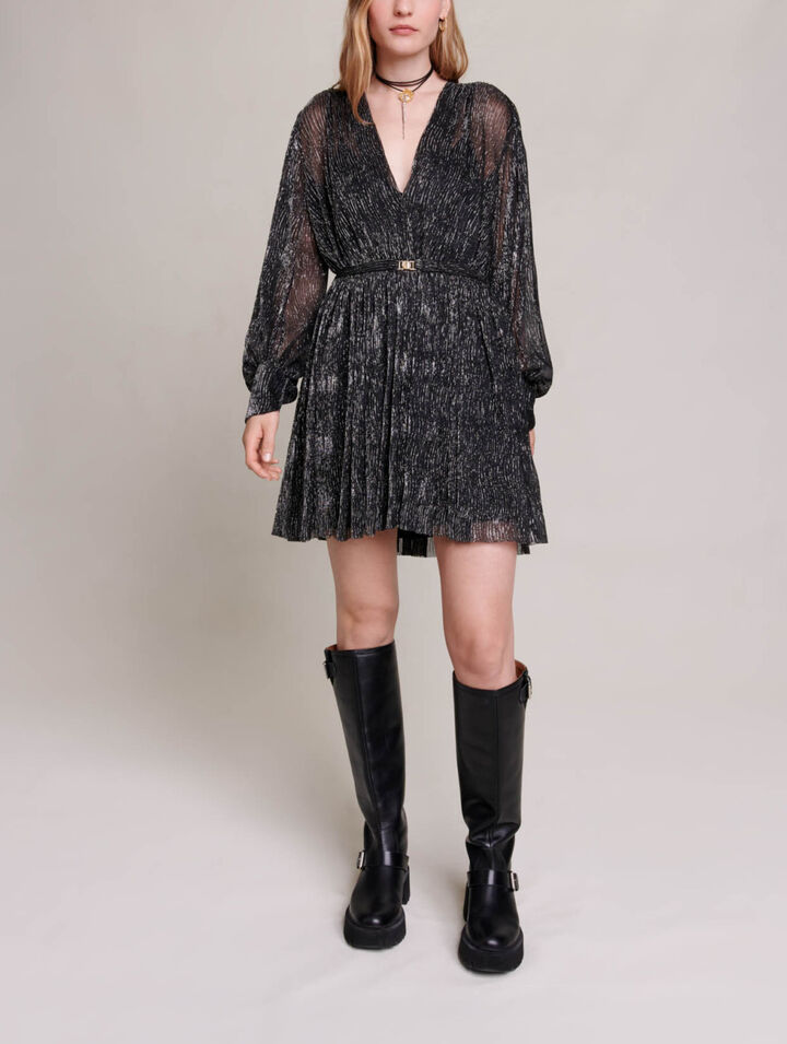 Vestido corto metalizado