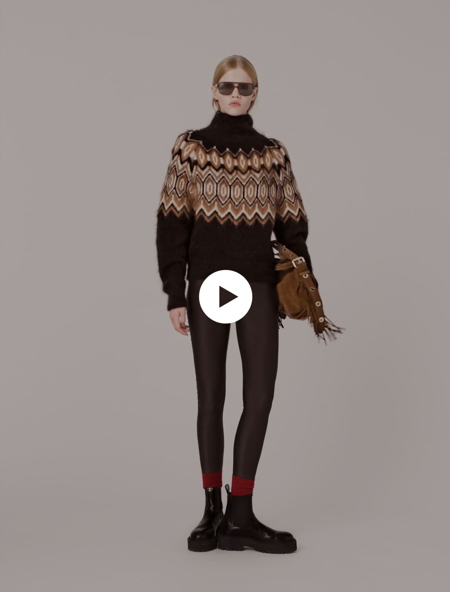 Jersey Fairisle con cuello alto