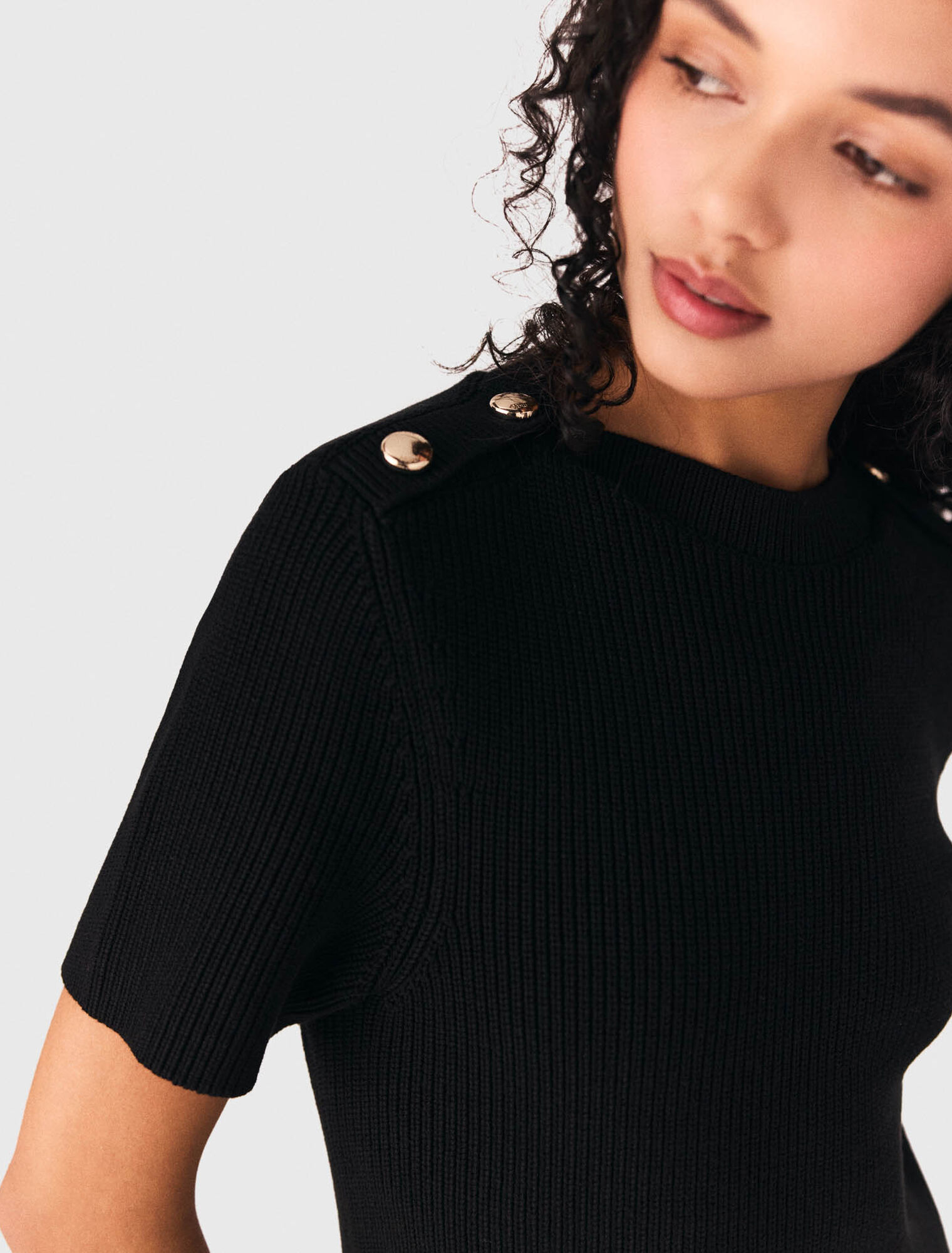 Vestido corto de punto y tafet&aacute;n