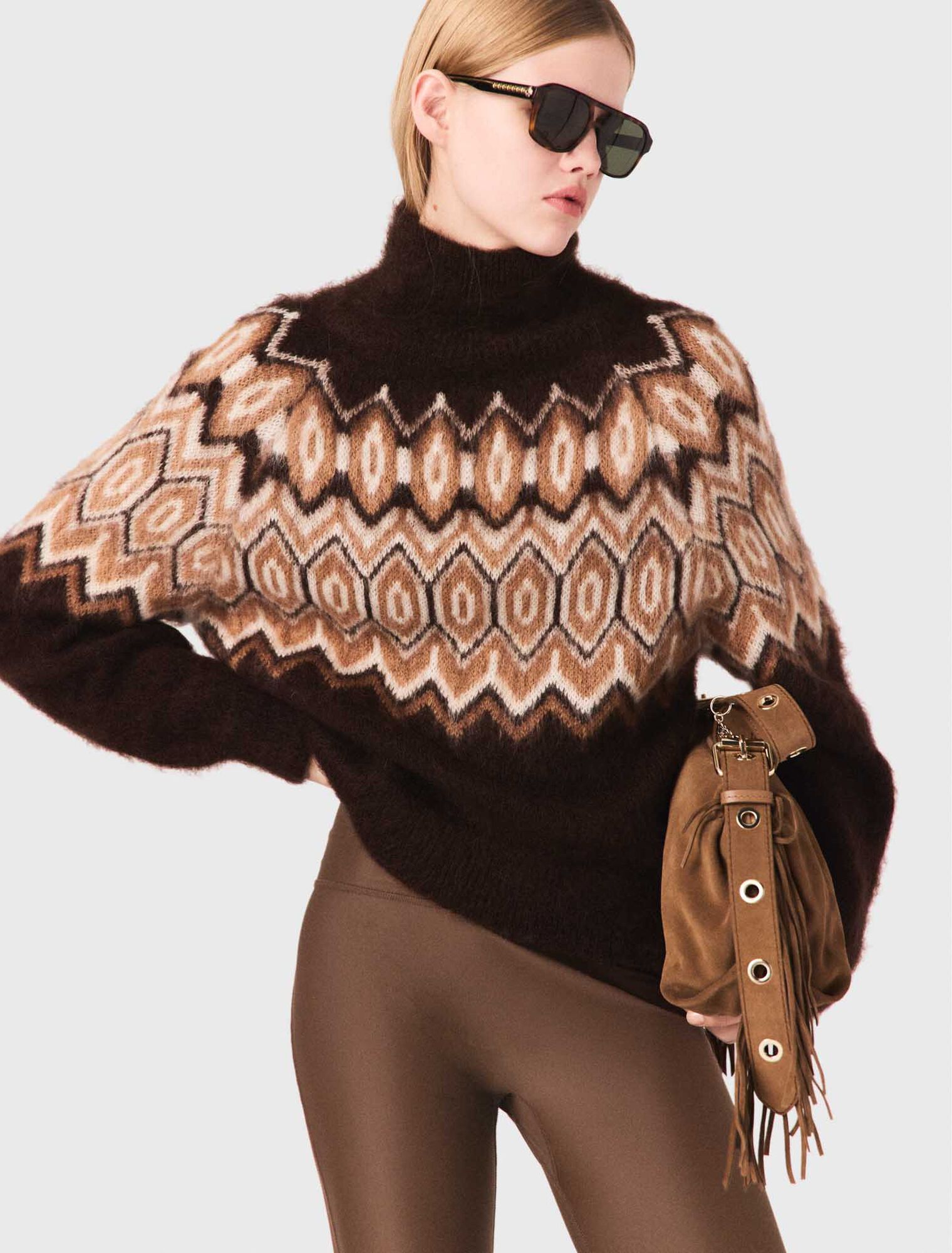 Jersey Fairisle con cuello alto
