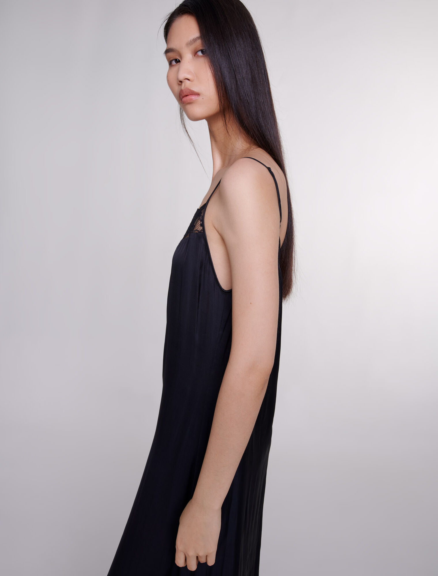 Vestido largo de satén