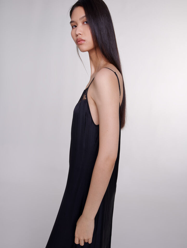 Vestido largo de satén