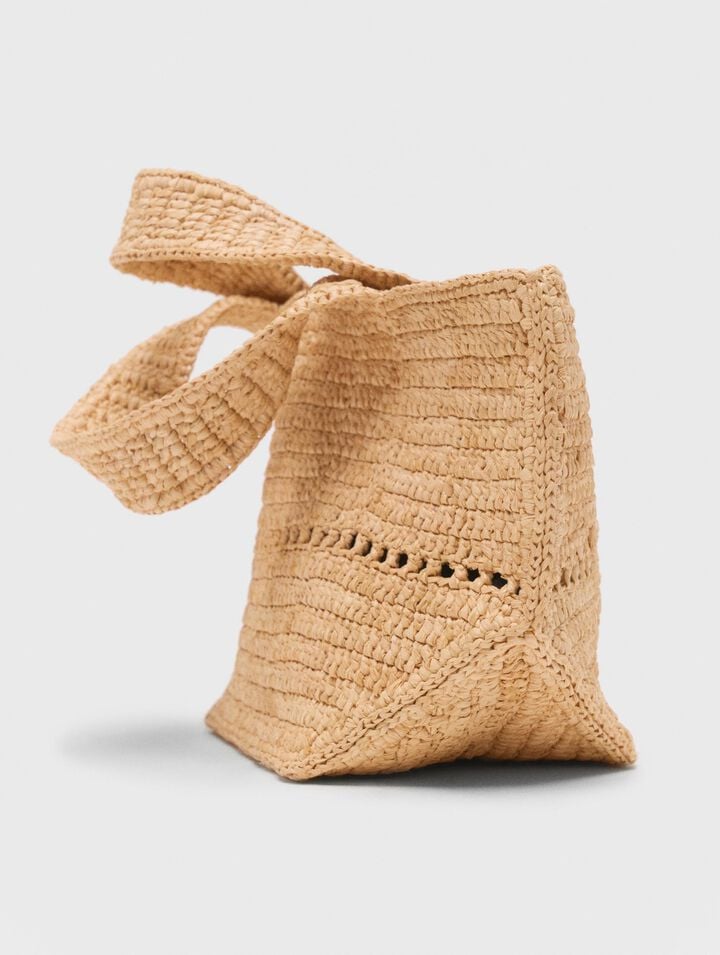 Minibolso cabás en rafia natural