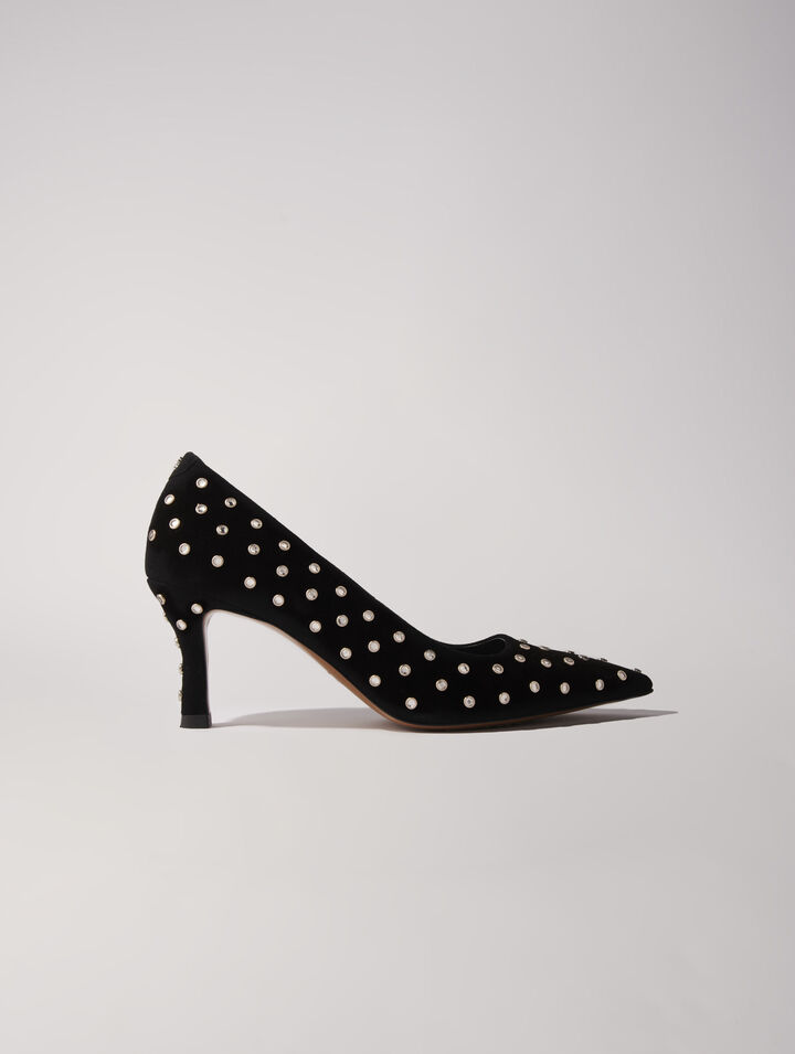 Tacones de punta fina con strass