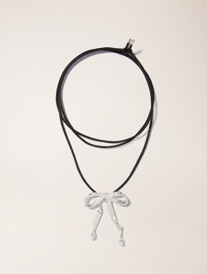 Collar nudo plateado para anudar