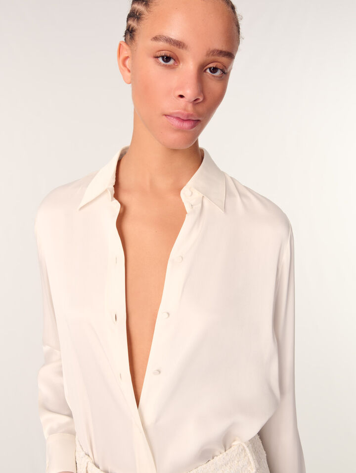 Camisa blanca de seda