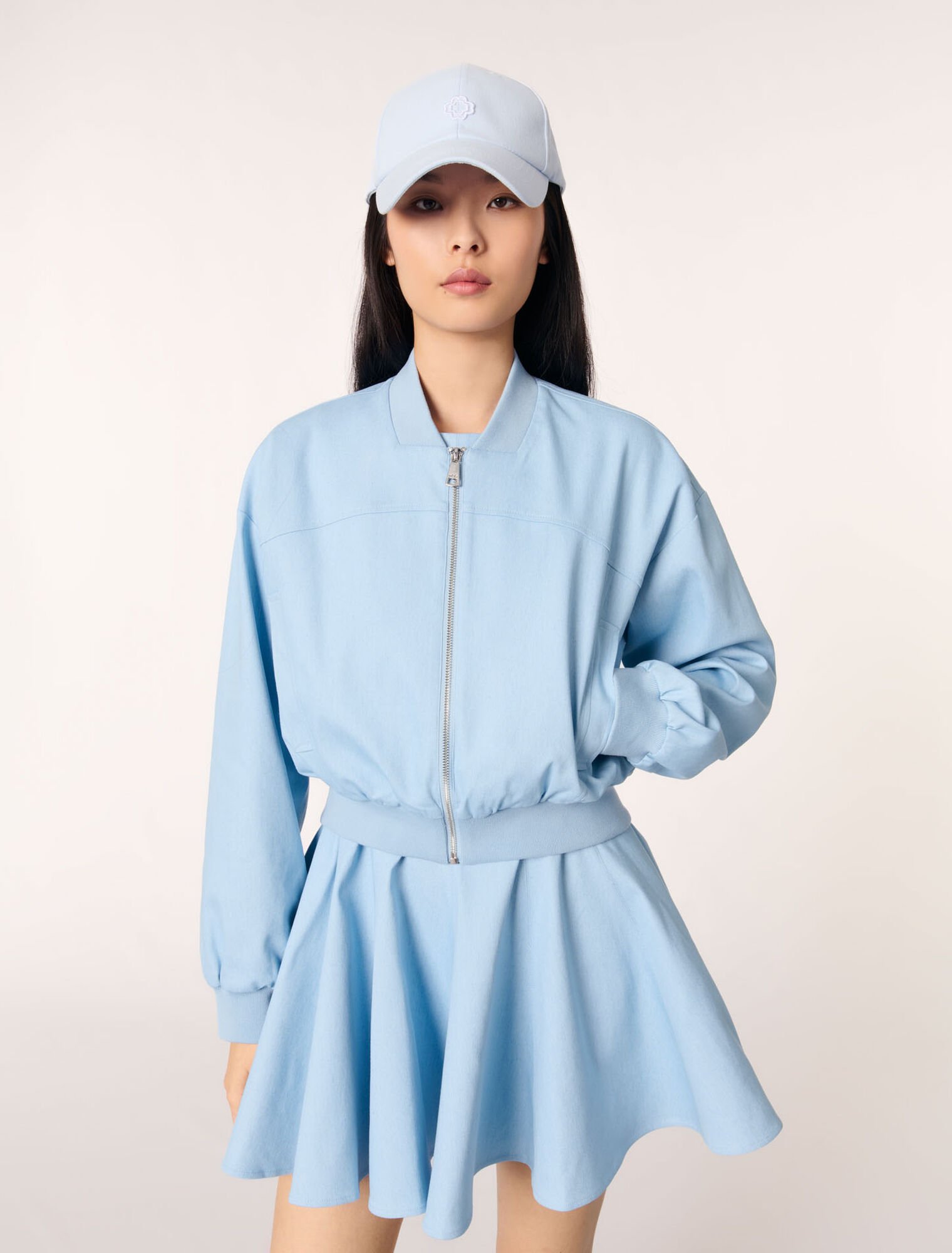 Cazadora bomber corta de denim