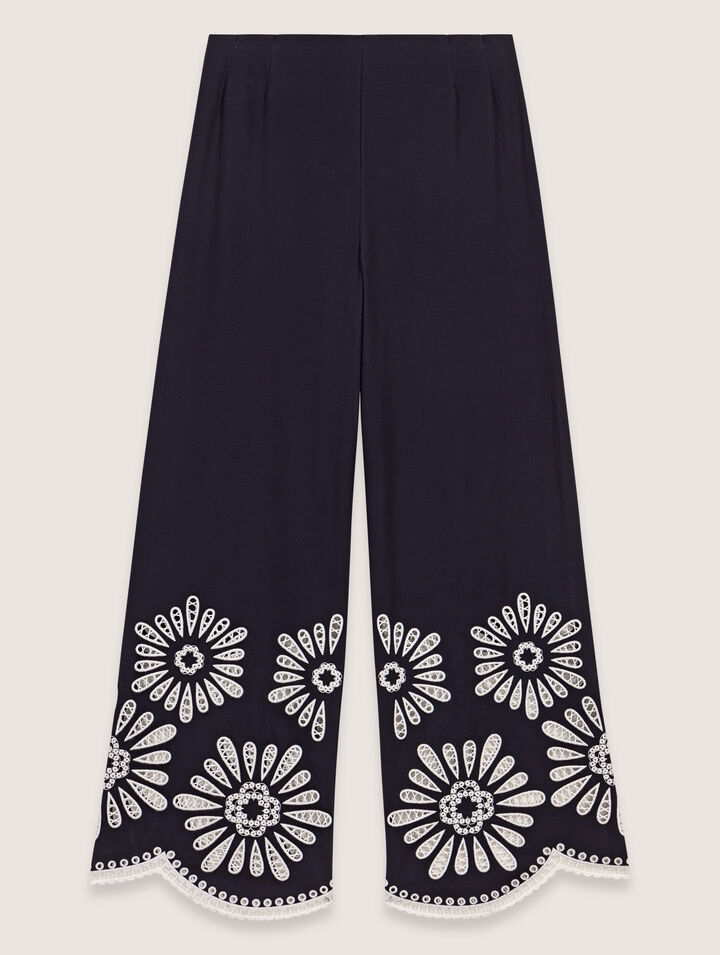 Pantalón con detalles de ganchillo