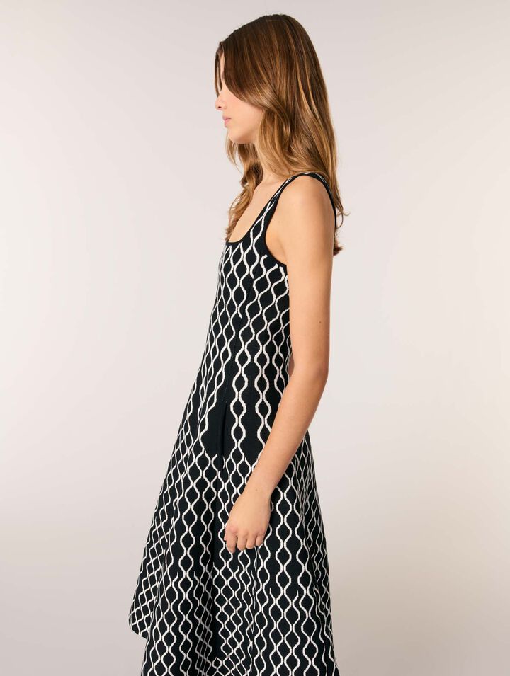 Vestido midi de punto jacquard
