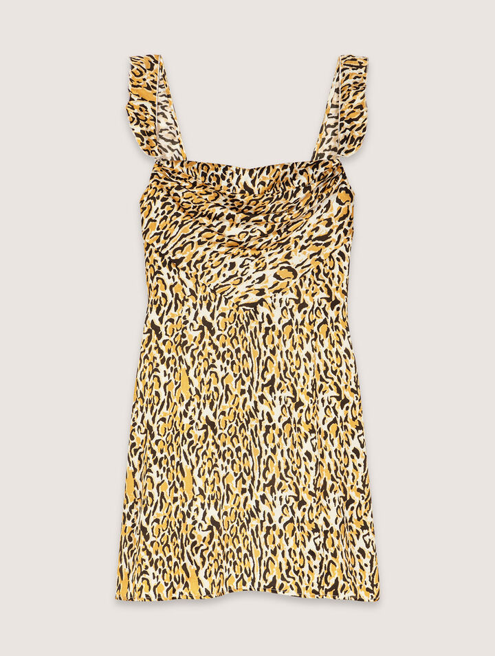 Vestido corto estampado de leopardo