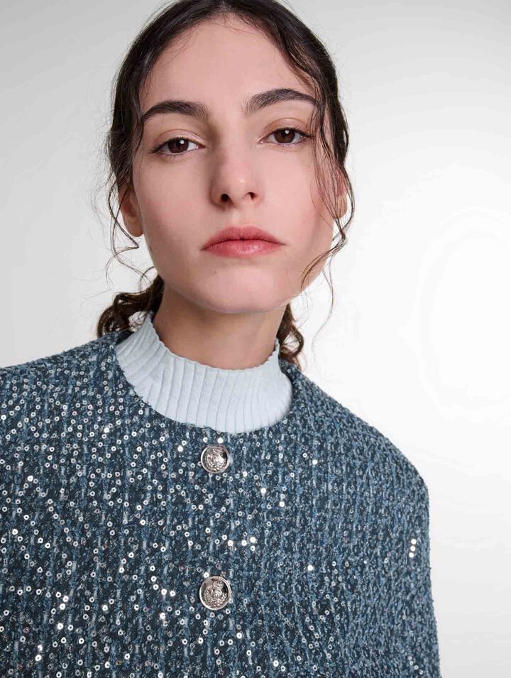 Chaqueta de tweed con lentejuelas