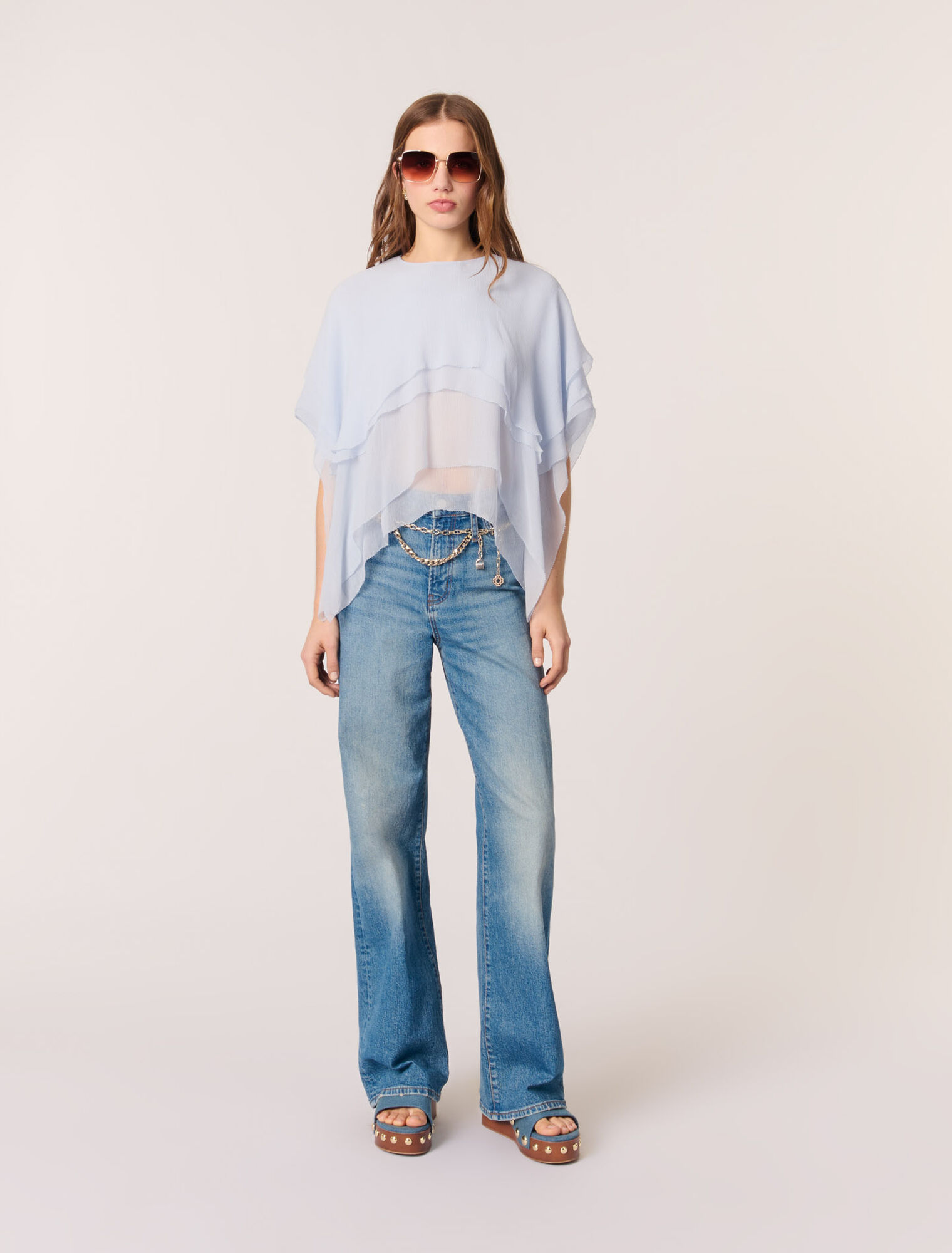 Top de muselina con volantes