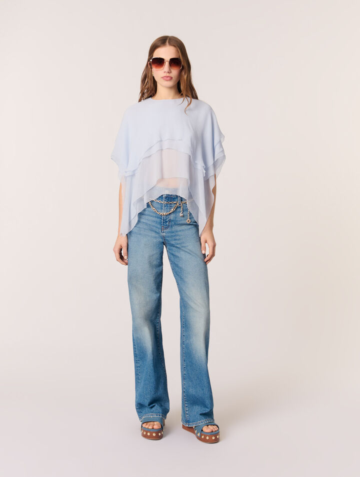 Top de muselina con volantes