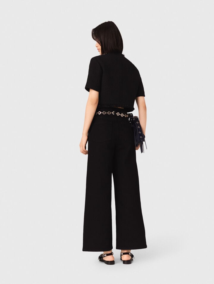 Chaqueta corta de tweed brillante