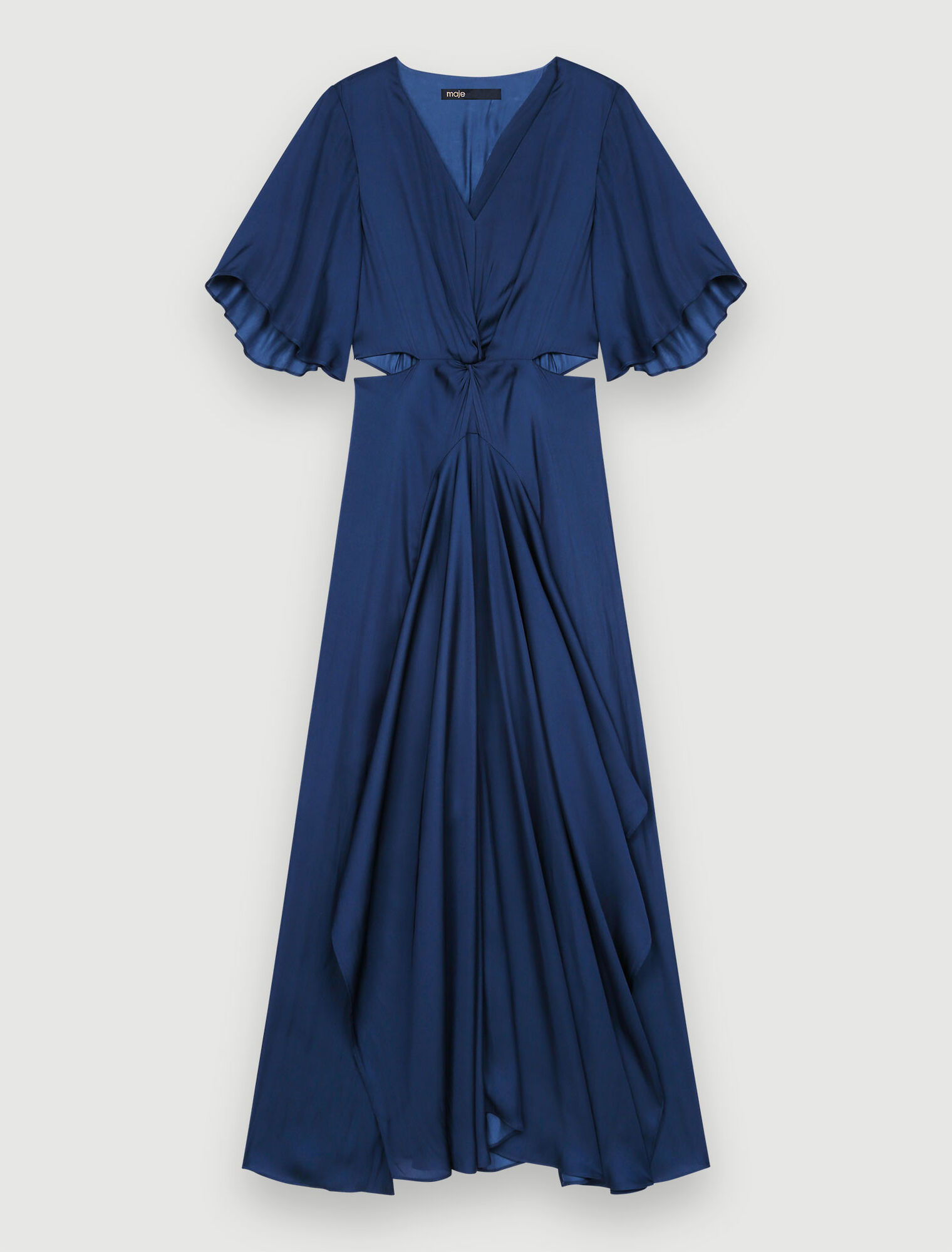 Vestido pañuelo de raso fluido