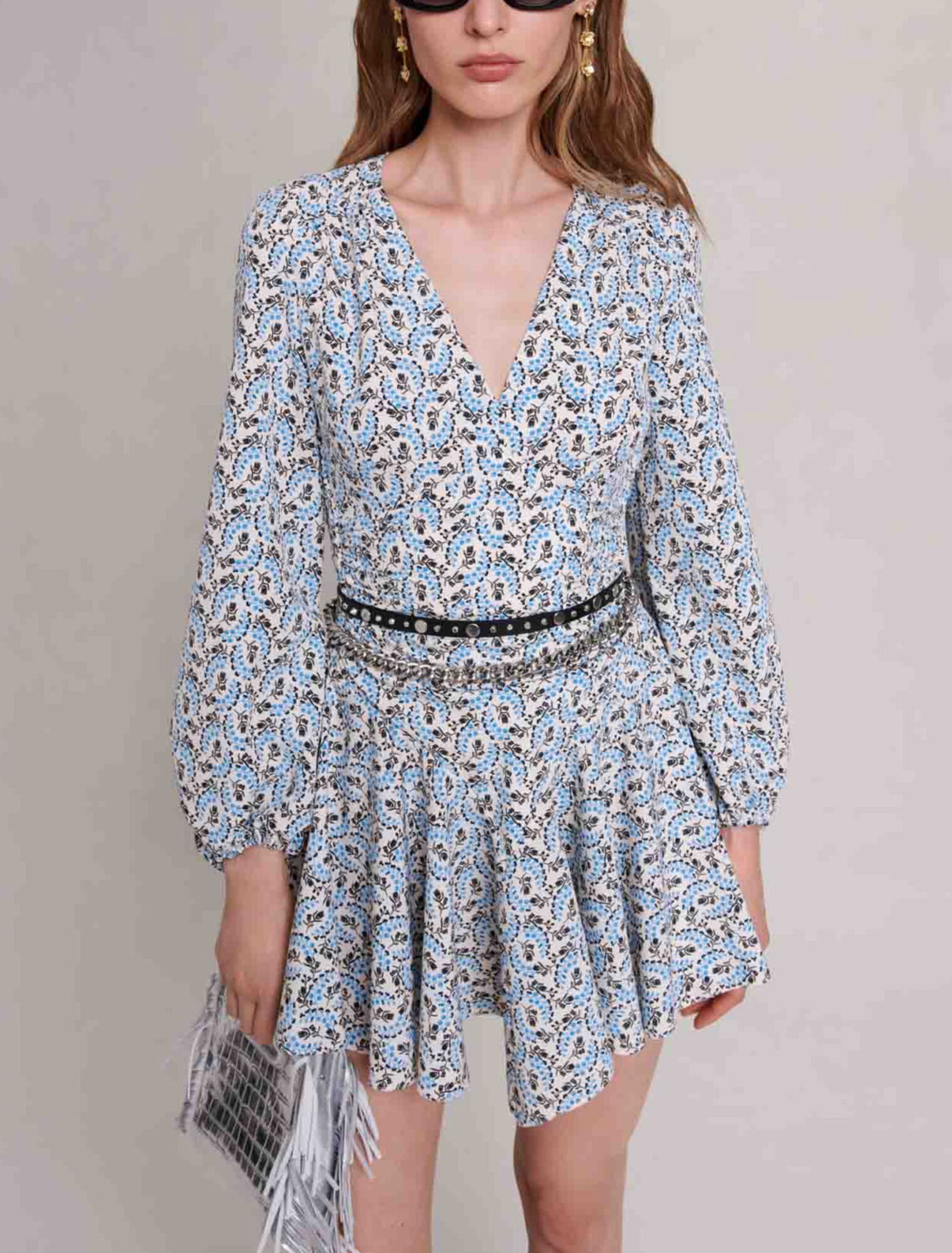 Vestido corto de crepé