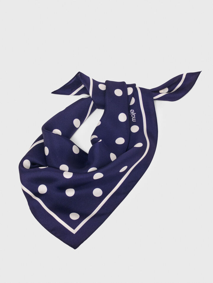 Bandana de seda de lunares