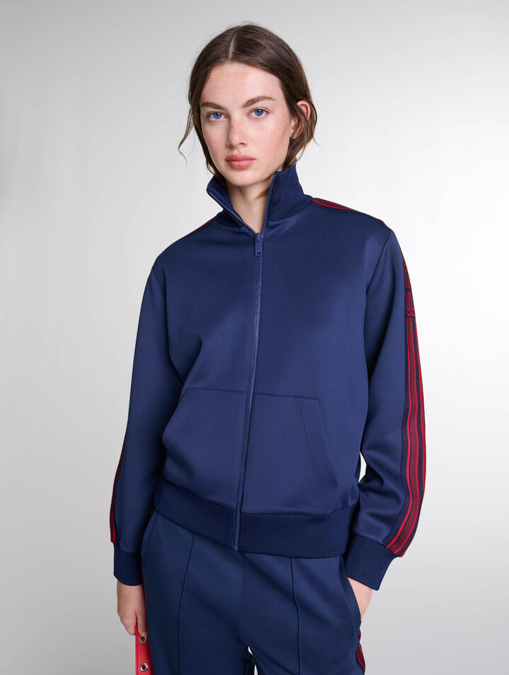 Sudadera de cremallera con bandas