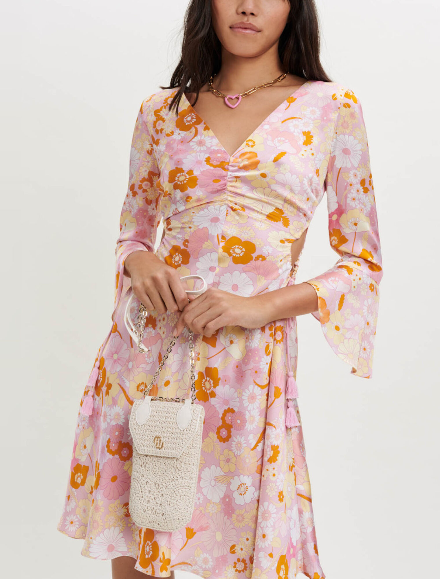 Vestido Flower Power de satén estampado