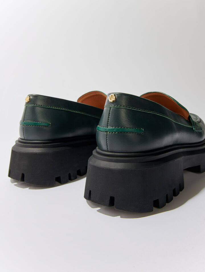 Mocasines de plataforma de piel