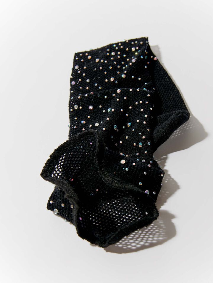 Calcetines de rejilla con strass
