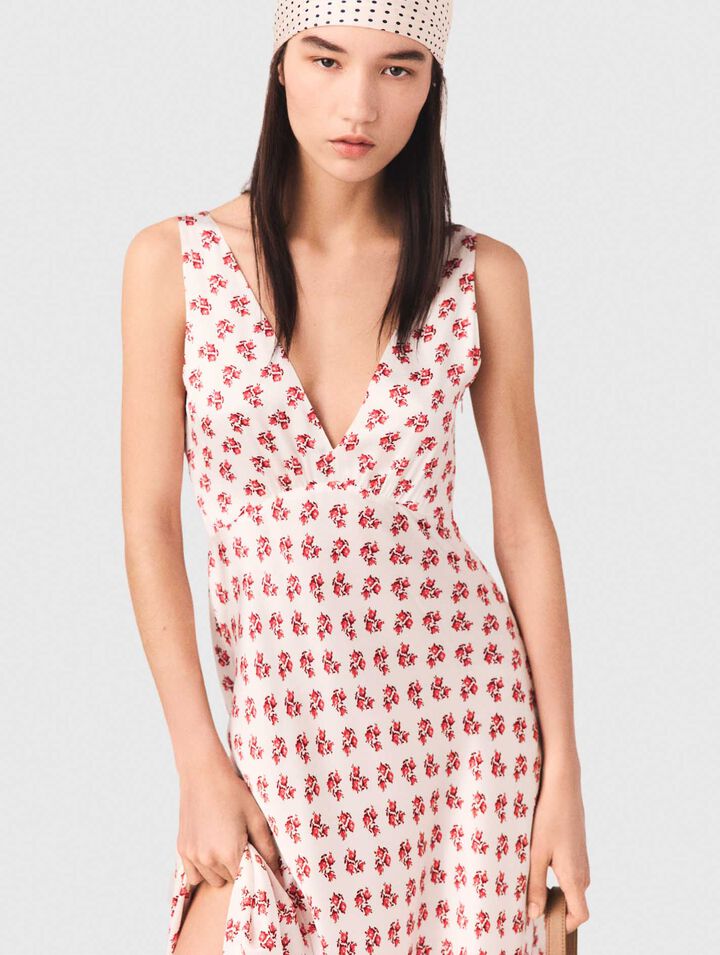Vestido estampado de seda