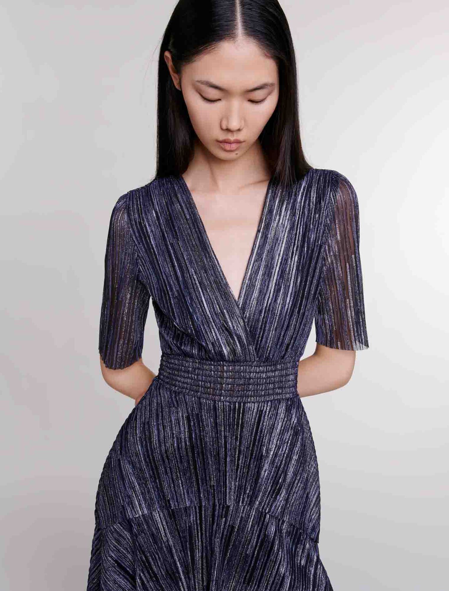 Vestido con volantes totalmente de lamé