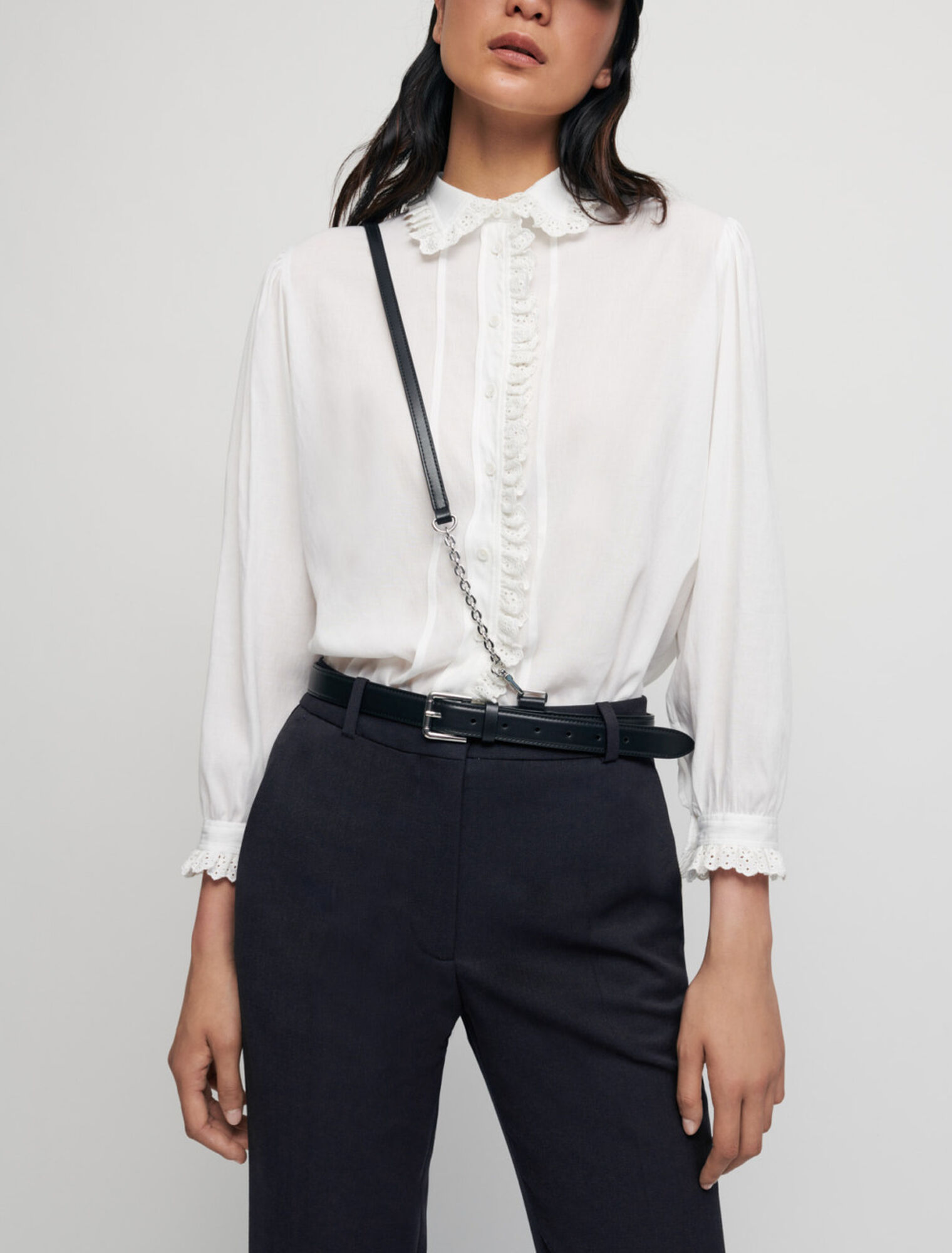 Camisa de gasa con cuello bebé