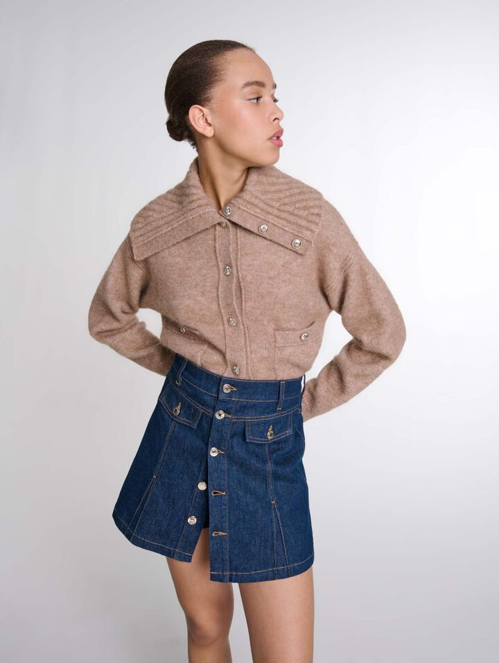 Pantalón corto trampantojo denim