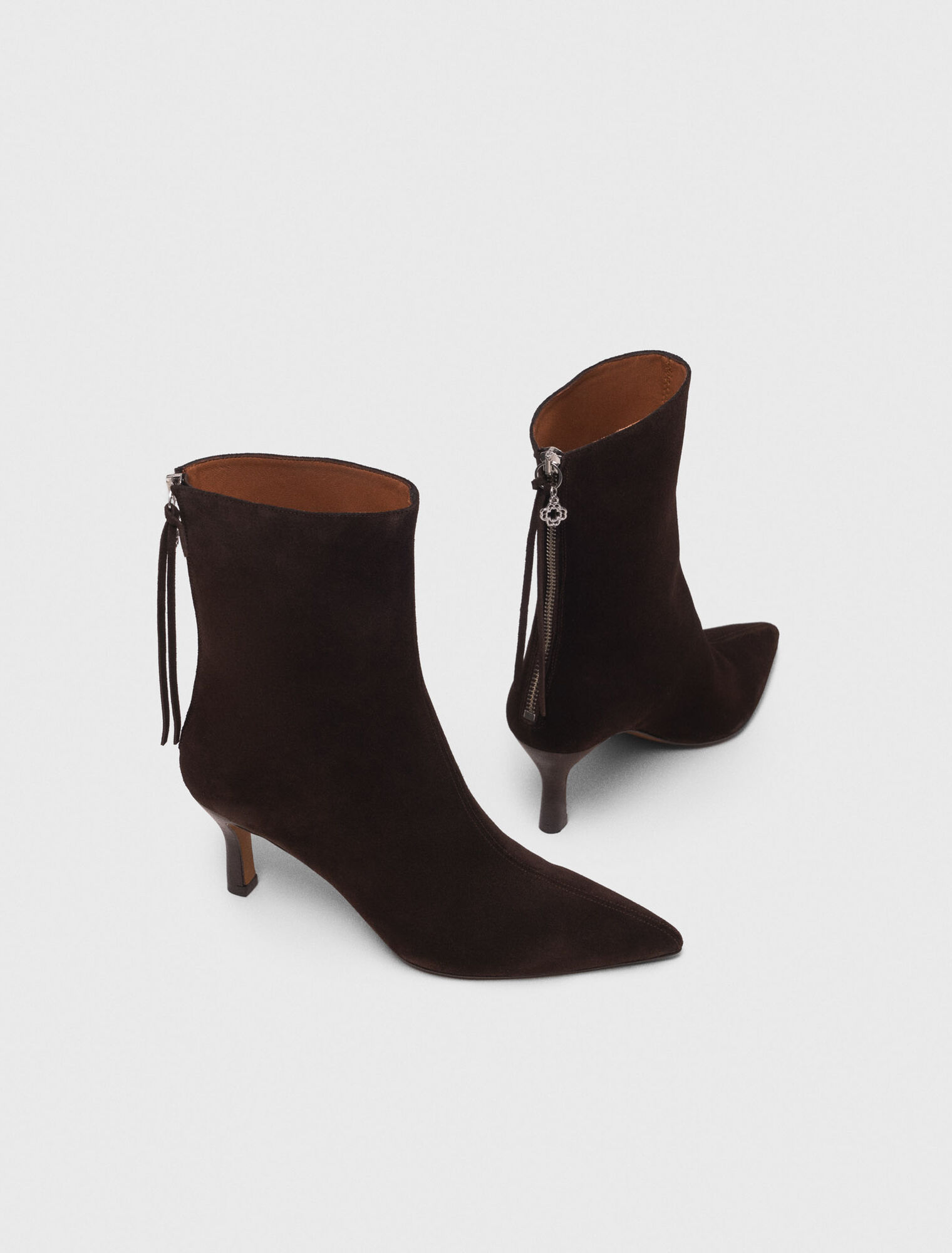 Botines de ante con cremallera